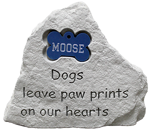 Pet Memorial Stone with Bones Tag