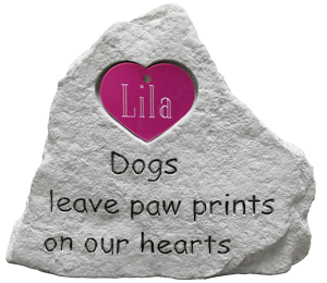Pet Memorial Stone with Bones Tag