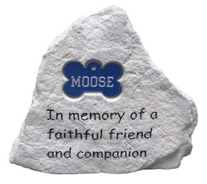 Pet Memorial Stone with Bones Tag