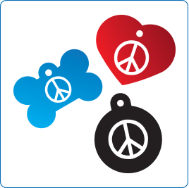Peace Peace Pet Tags