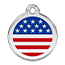 Reddingo US Flag Heart Pet Tag.