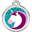 RedDingo Glitter Unicorn Aqua Pet Tags.