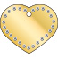 Taggit Glamour large gold heart shaped pet tags.