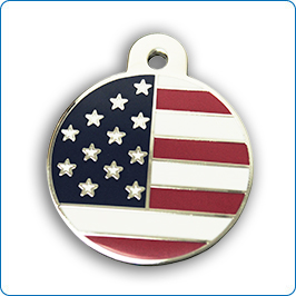Taggit Patriot Circle Shaped Pet Tag.